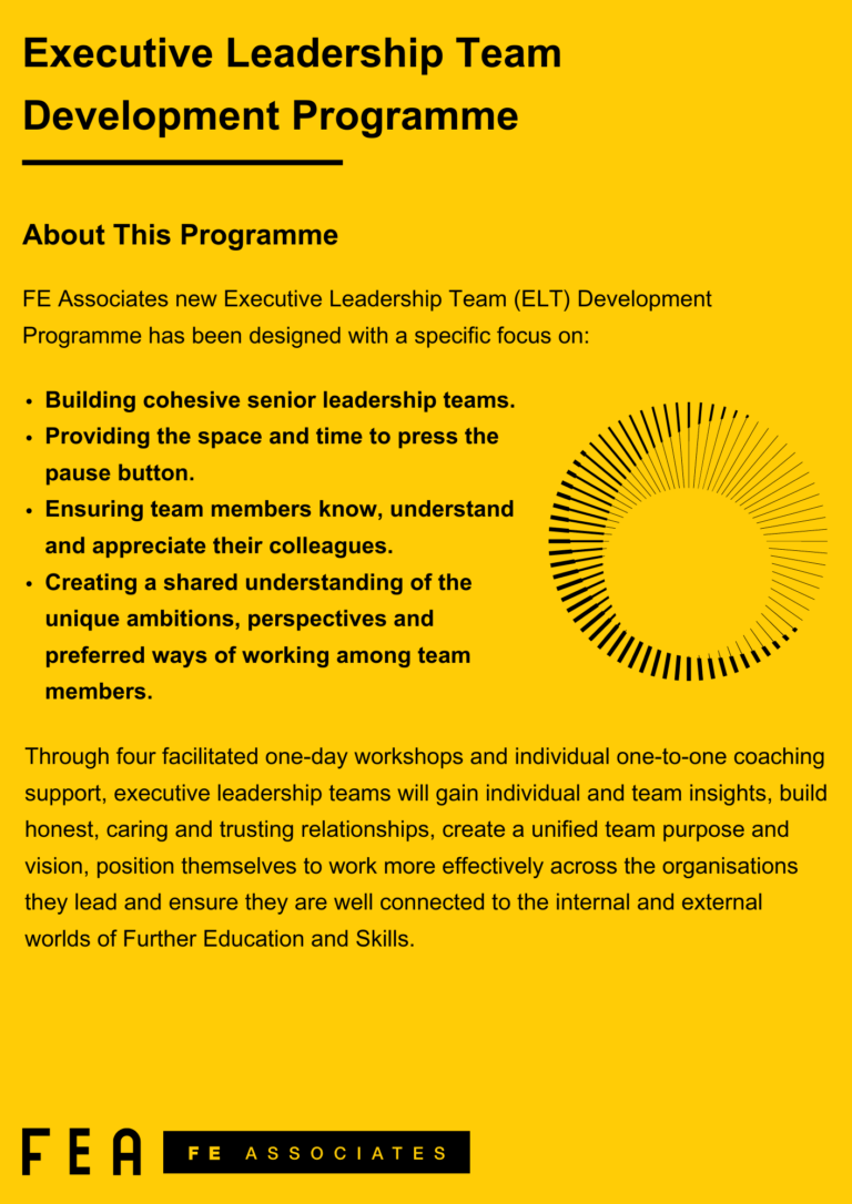 Executive Leadership Team Development Programme Flyer