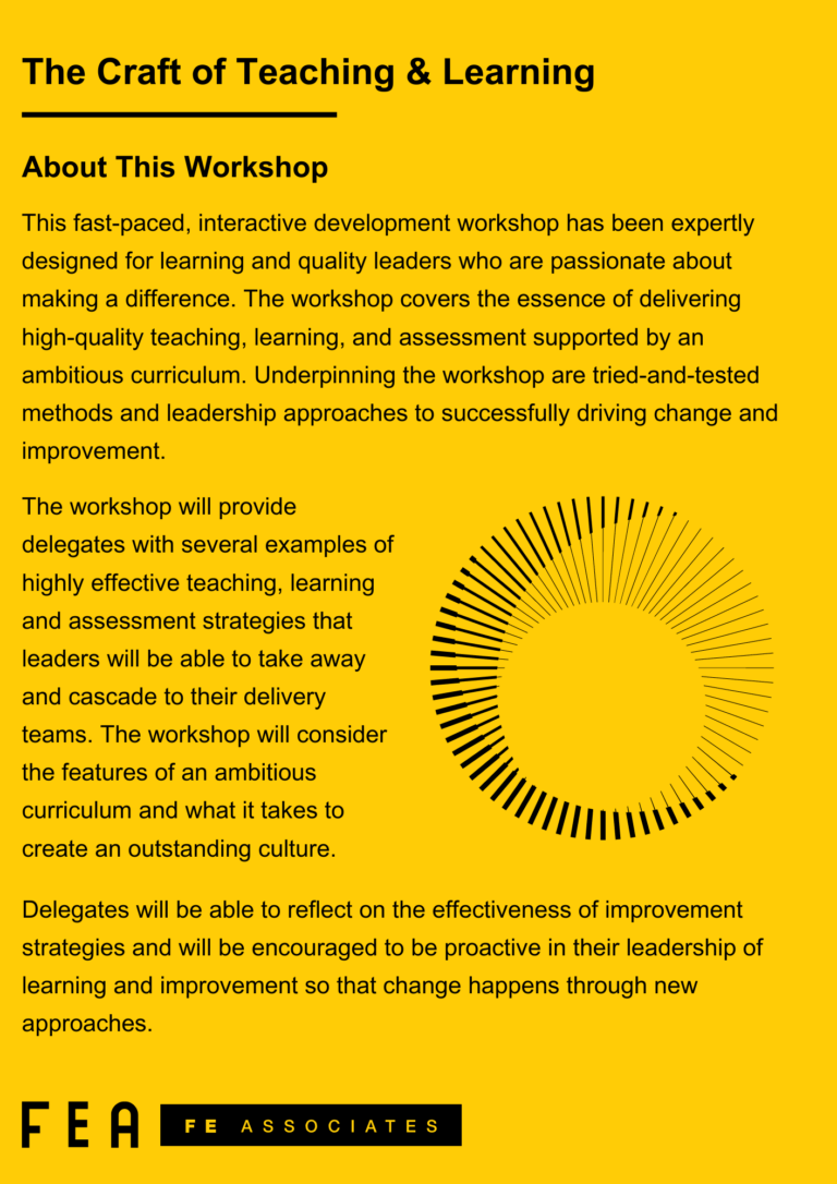 The Craft Of Teaching & Learning Flyer